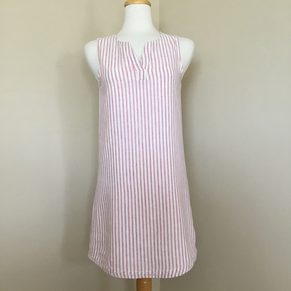 Beach Lunch Lounge Dress Stripes Sleeveless Size XS